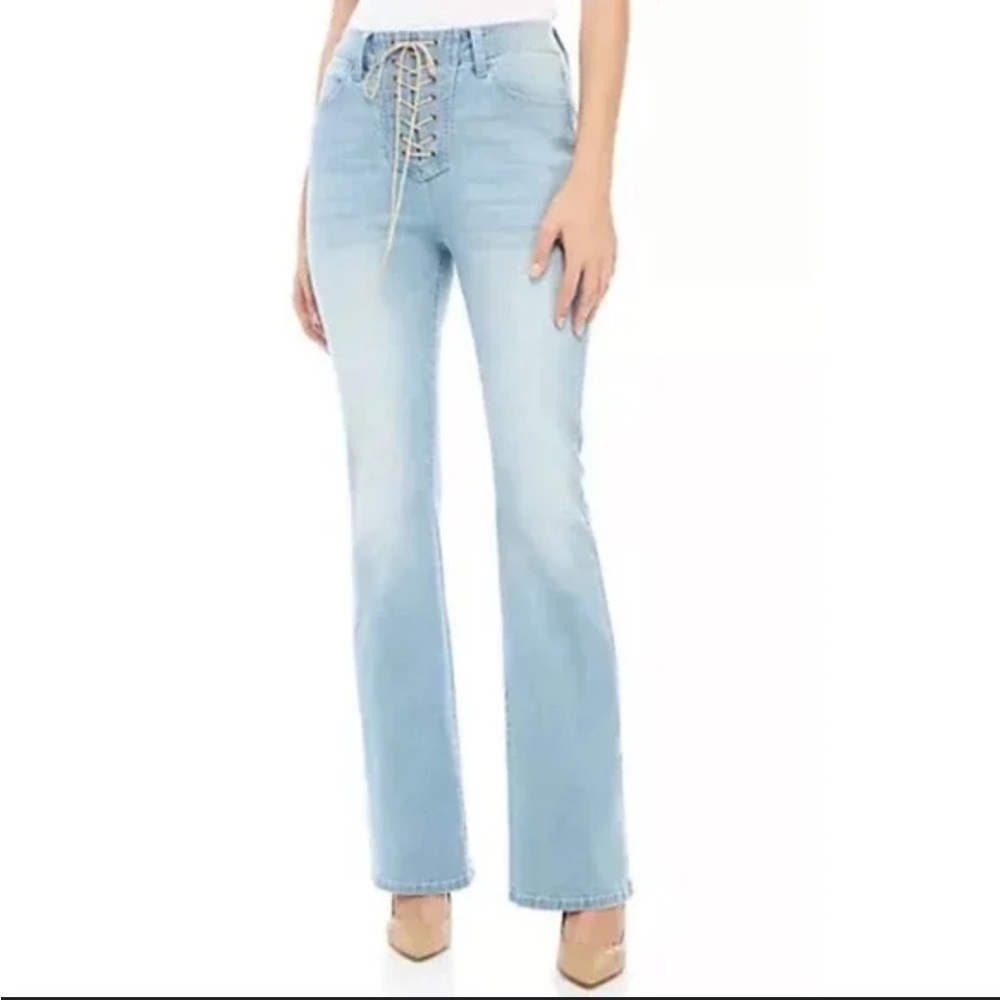 Wonderly Women’s Curvy Urban Cowboy Lace Up
Flare‎ Jeans Size 22W NWT/NEW